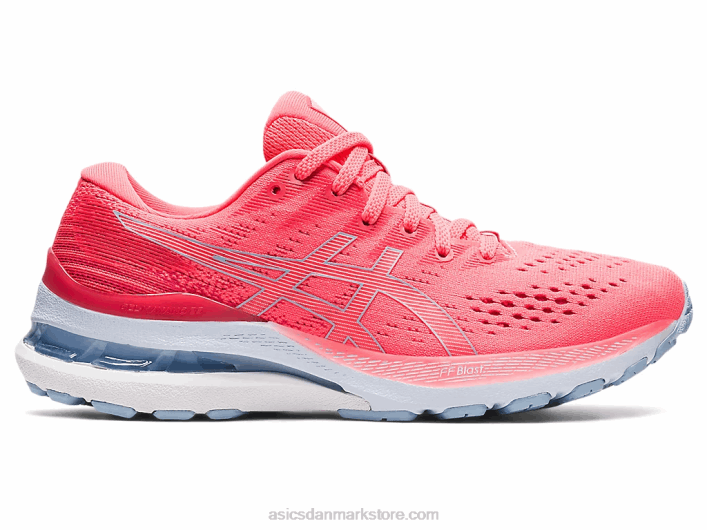 Asicsgel-kayano 28 60Z43918 flammende koral/tåge