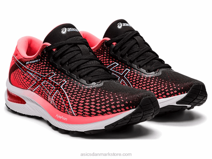 Asicsgel-stratus 2 strik 60Z42663 flammende koral/sort