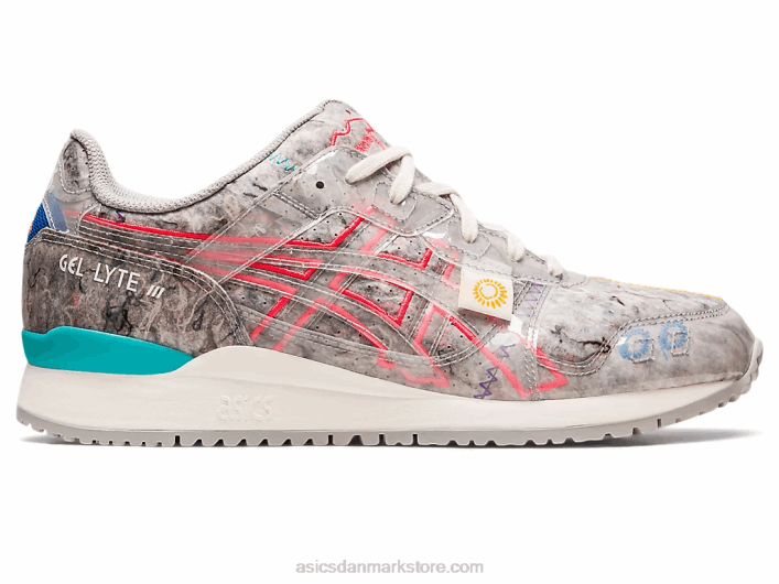 Asicsgel-lyte iii og genbrugsfilt 60Z4212 østersgrå/diva pink