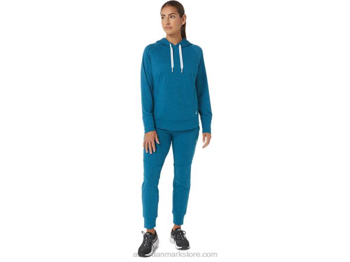 Asicstech pullover hættetrøje til kvinder 60Z42809 deep sea teal spacedye