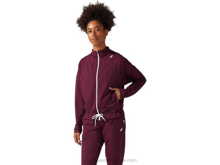 Asicstennisjakke til kvinder 60Z43815 dyb mars/strålende hvid