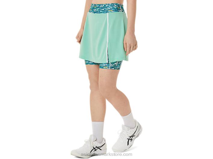 Asicskvinders nye stærke 92 skort 60Z43057 seafoam/tennis japan børstet aop