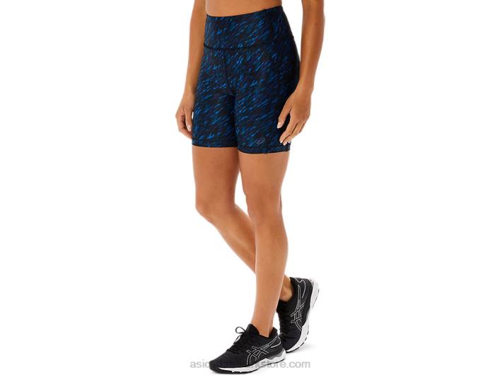 Asicsdame pr lyte 5in run short med lommer 60Z43299 natskygge/lake drive print