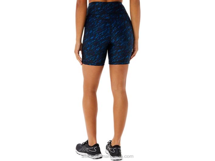 Asicsdame pr lyte 5in run short med lommer 60Z43299 natskygge/lake drive print