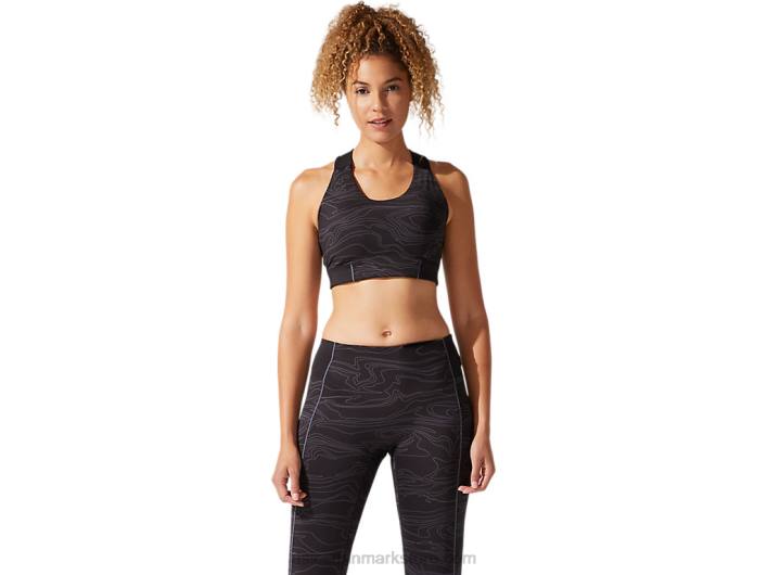 Asicsgrafisk bh med piping til kvinder 60Z44022 performance sort/bæregrå