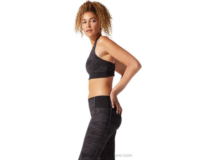 Asicsgrafisk bh med piping til kvinder 60Z44022 performance sort/bæregrå