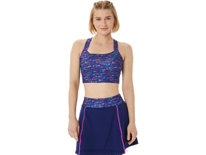 Asicskvinders nye stærke 92 printede bh 60Z43007 tennis japan børstet aop orkidé