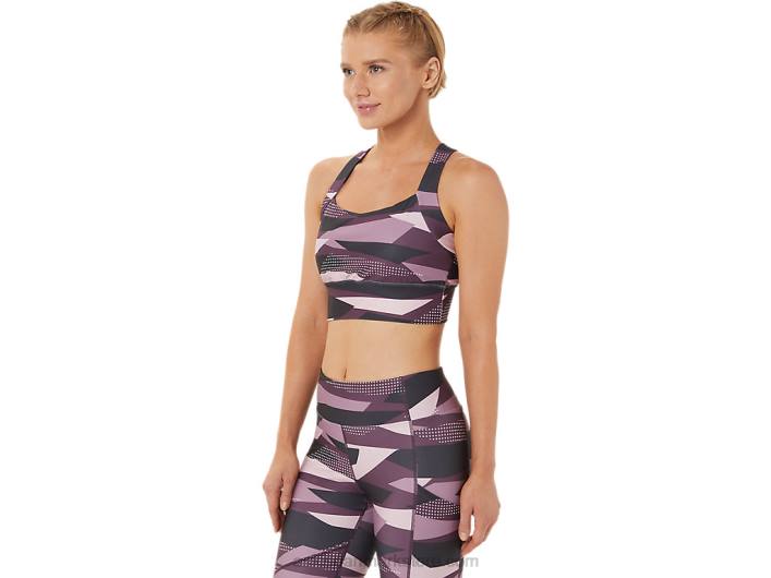 Asicskvinders nye stærke 92 printede bh 60Z43337 knap rosentryk