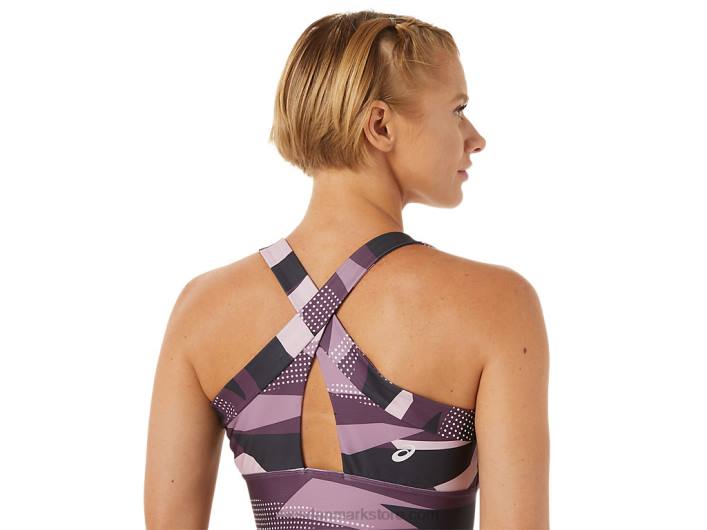 Asicskvinders nye stærke 92 printede bh 60Z43337 knap rosentryk