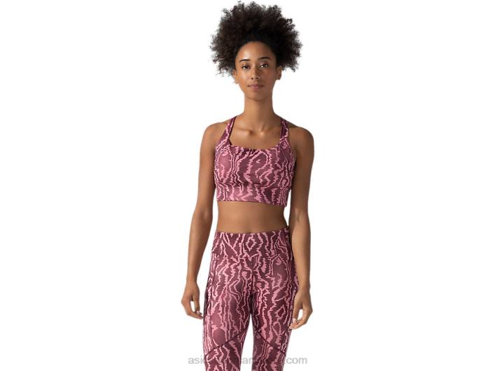 Asicskvinders nye stærke 92 printede bh 60Z43803 dybt mars print