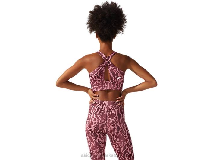 Asicskvinders nye stærke 92 printede bh 60Z43803 dybt mars print