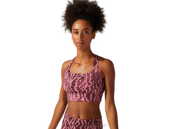 Asicskvinders nye stærke 92 printede bh 60Z43803 dybt mars print