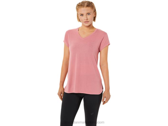 Asicsdame lyng top med vneck 60Z43838 røgfarvet roselyng
