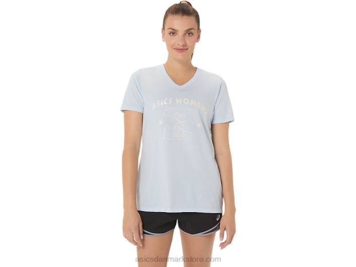 Asicsdameløb klub v-hals 60Z43066 blød himmel