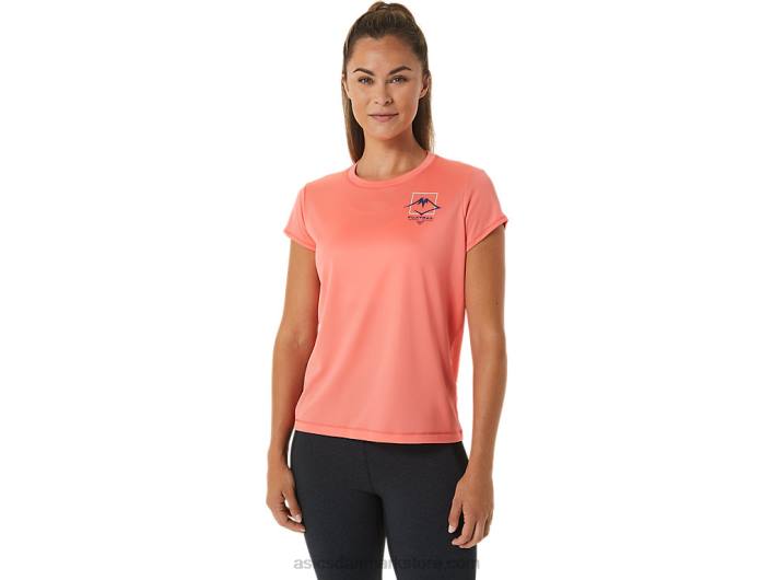Asicsfujitrail logo kortærmet top til kvinder 60Z42563 papaya