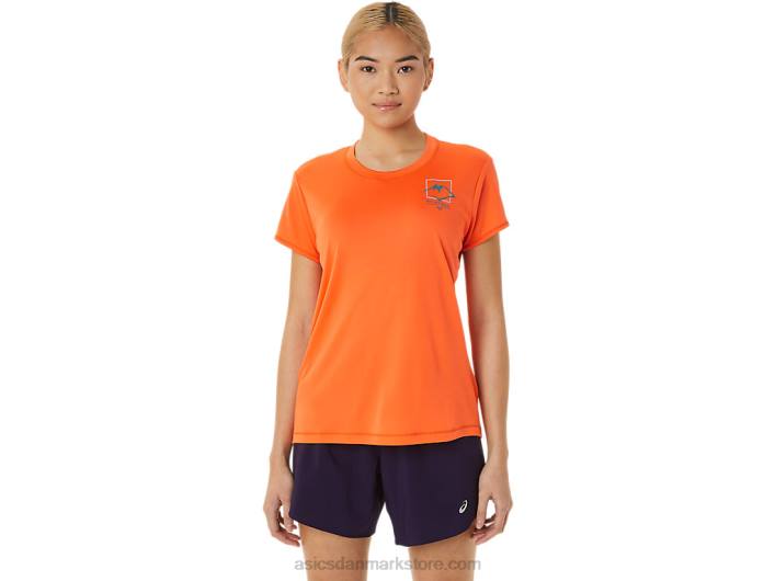 Asicsfujitrail logo kortærmet top til kvinder 60Z43075 nova orange