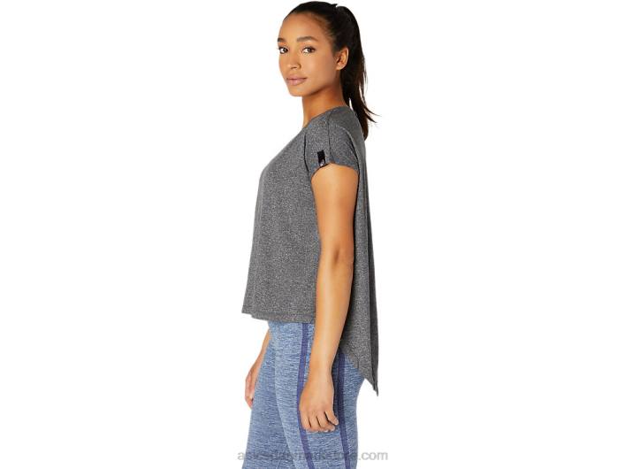 Asicskortærmet dametop 60Z43669 ydeevne sort