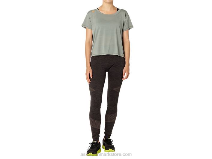 Asicskortærmet sakura crop top til kvinder 60Z43977 skifergrå