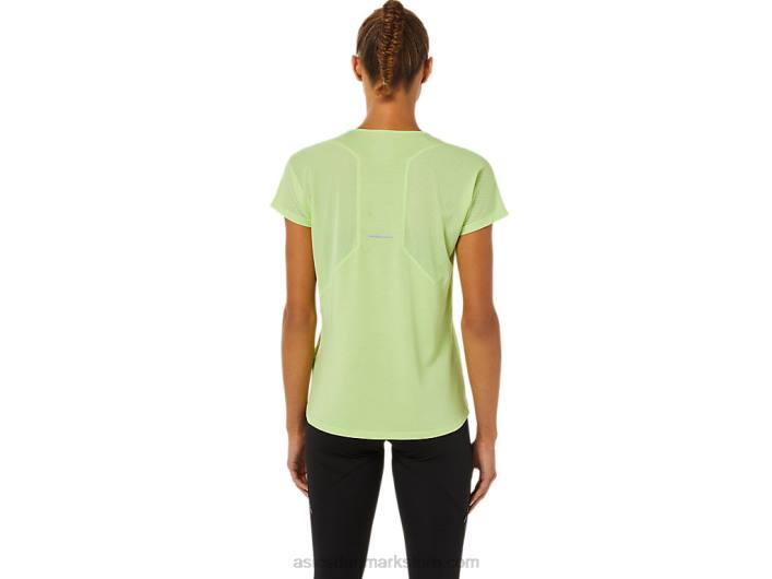 Asicskortærmet top med v-hals til kvinder 60Z43370 lime grøn