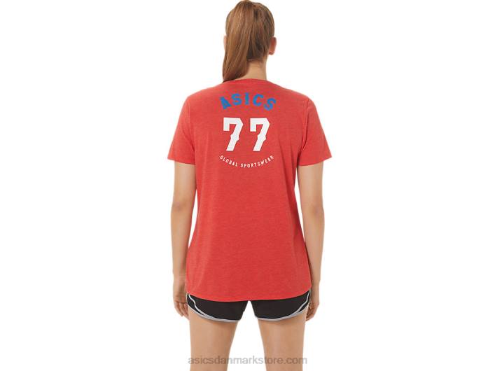 Asicskvinders 1977 heritage americana v-hals 60Z42821 klassisk rød lyng