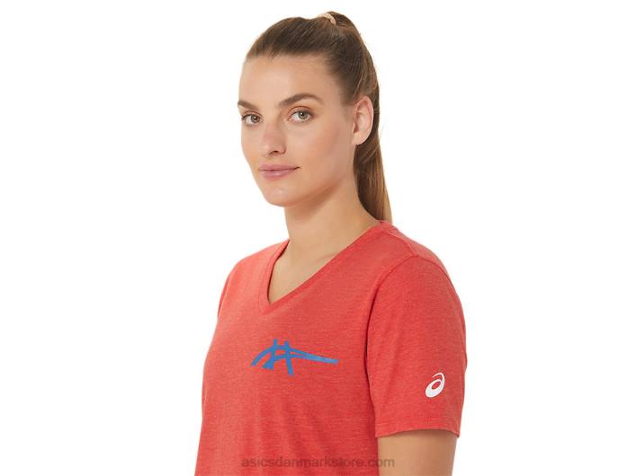 Asicskvinders 1977 heritage americana v-hals 60Z42821 klassisk rød lyng