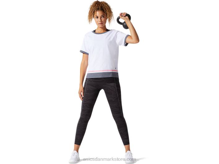 Asicskvinders colour block kortærmet top 60Z43978 strålende hvidt/ferskenblad