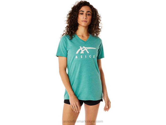 Asicskvinders striber v-hals 60Z42831 salvielyng