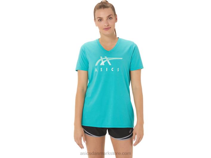 Asicskvinders striber v-hals 60Z42970 havglas
