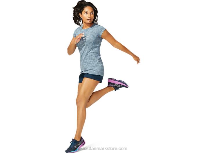 Asicssømløs kortærmet top til kvinder 60Z44040 fransk blå