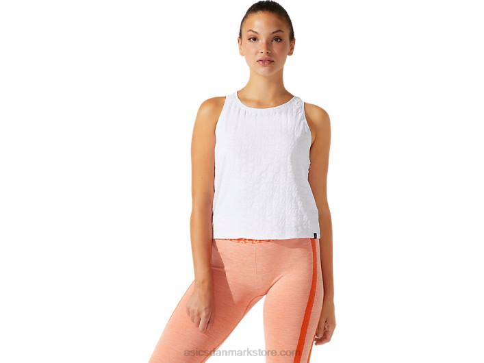 AsicsKvinders cropped logo jacquard tank 60Z43966 strålende hvid