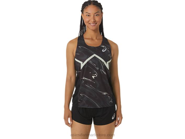 Asicsdame cj-line let singlet 60Z42347 ydeevne sort/hviskgrøn