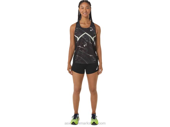 Asicsdame cj-line let singlet 60Z42347 ydeevne sort/hviskgrøn