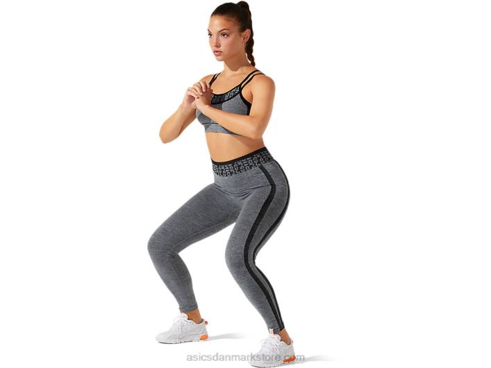 Asicskvinders cropped logo sømløs stram 60Z43935 ydeevne sort/grafitgrå