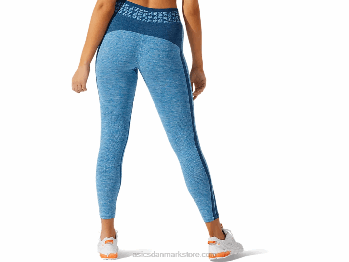 Asicskvinders cropped logo sømløs stram 60Z43947 reborn blå/mako blå
