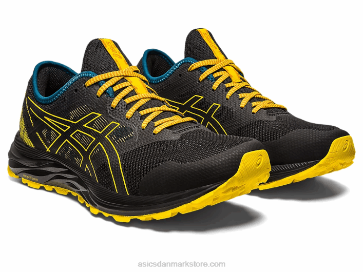 Asicsgel-excite spor 60Z4353 sort/gylden gul