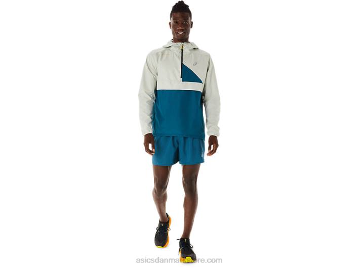 Asicsfujitrail anorak til mænd 60Z4523 blæk blågrøn/lys salvie