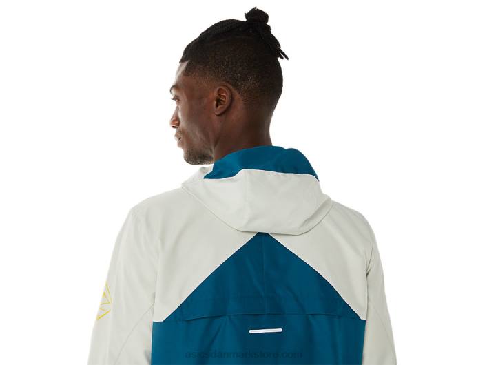 Asicsfujitrail anorak til mænd 60Z4523 blæk blågrøn/lys salvie