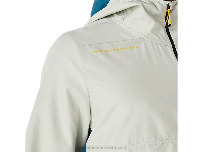 Asicsfujitrail anorak til mænd 60Z4523 blæk blågrøn/lys salvie