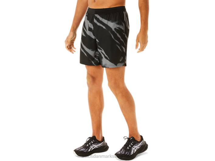 Asicssæsonbetonede shorts med all over print til mænd 60Z4995 ydeevne sort/grafitgrå