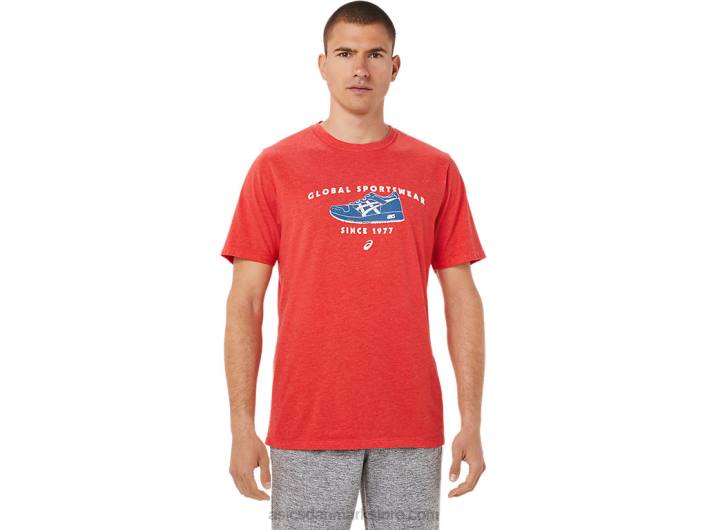 Asics1977 sportstøj t-shirt 60Z4781 klassisk rød lyng