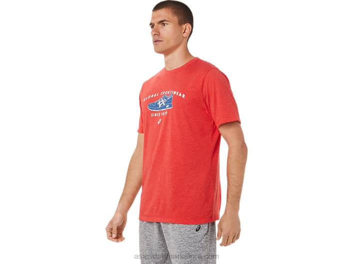 Asics1977 sportstøj t-shirt 60Z4781 klassisk rød lyng