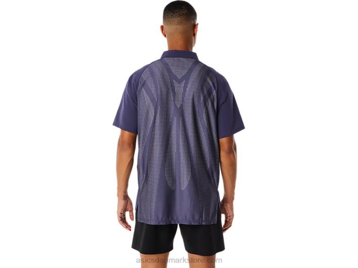 Asicsactibreeze jacquard poloshirt til mænd 60Z4221 indigo tåge