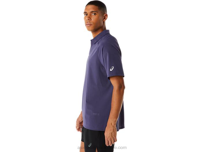 Asicsactibreeze jacquard poloshirt til mænd 60Z4221 indigo tåge