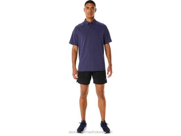 Asicsactibreeze jacquard poloshirt til mænd 60Z4221 indigo tåge