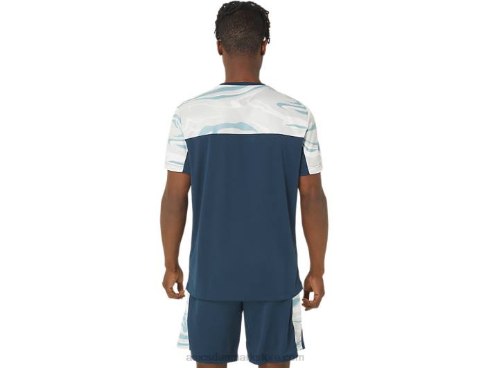 Asicsblok kortærmet top 60Z466 fransk blå/polar nuance