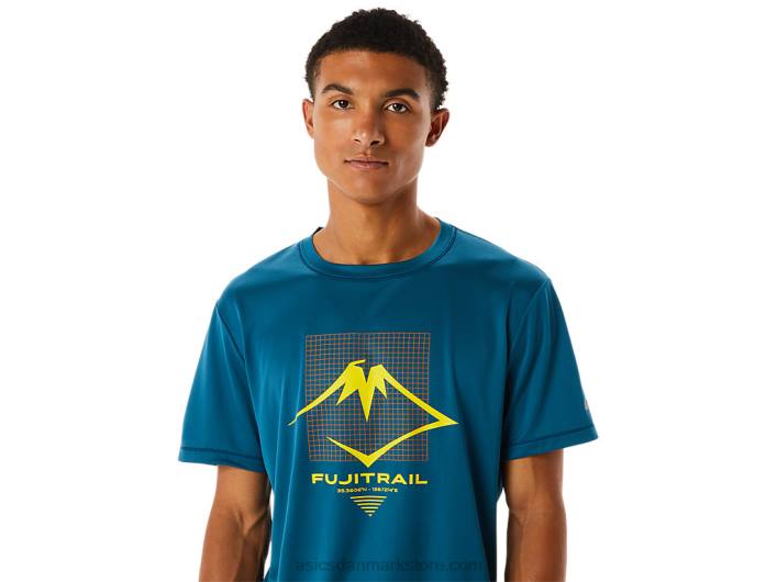 Asicsfujitrail logo kortærmet top til mænd 60Z4436 blæk blågrøn