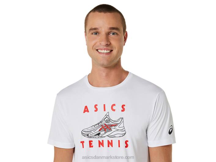 Asicsgrafisk t-shirt til mænds banesko 60Z4534 strålende hvid