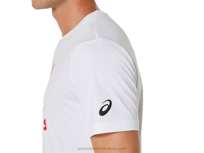 Asicsgrafisk t-shirt til mænds banesko 60Z4534 strålende hvid