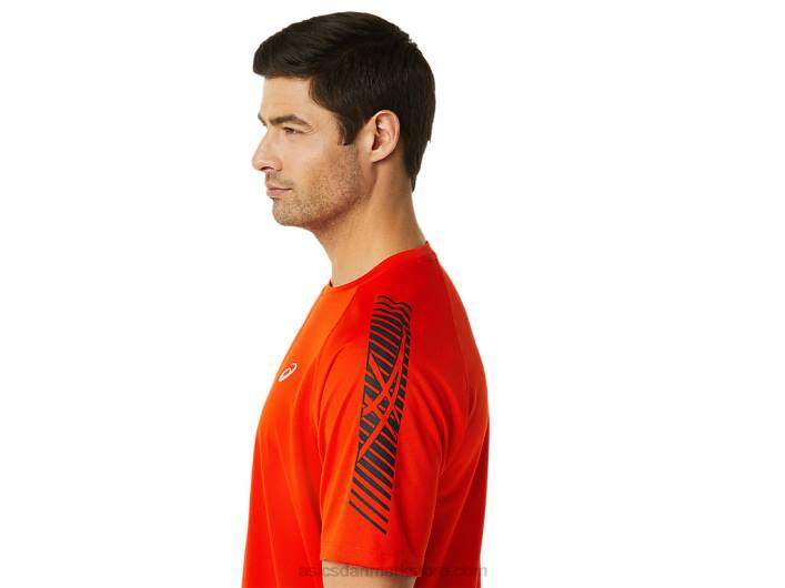 Asicsherre ikon kortærmet top 60Z41048 cherrytomat/performance sort