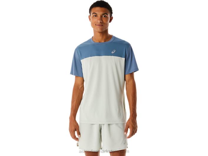 Asicsherre race kortærmet top 60Z422 stål blå/lys salvie